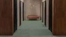 View of Encaustic Okra luxury vinyl tile by Amtico