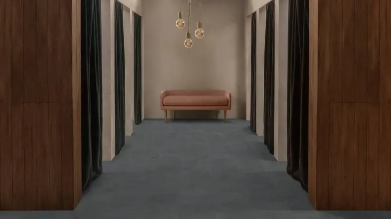 View of Encaustic Storm luxury vinyl tile by Amtico