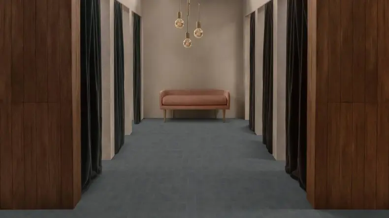 View of Encaustic Storm luxury vinyl tile by Amtico