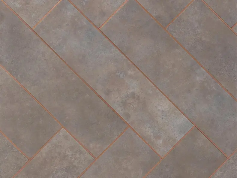 View of Grey Burnished Metal luxury vinyl tile by Amtico