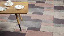 View of Stucco Putty luxury vinyl tile by Amtico