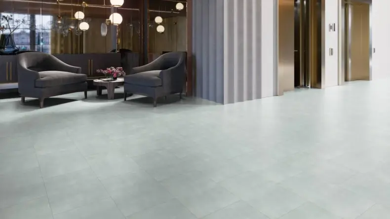 View of Stucco Haze luxury vinyl tile by Amtico