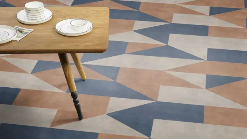 View of Stucco Clay luxury vinyl tile by Amtico