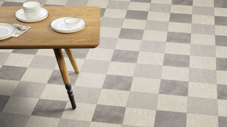 View of Basilica Shell luxury vinyl tile by Amtico
