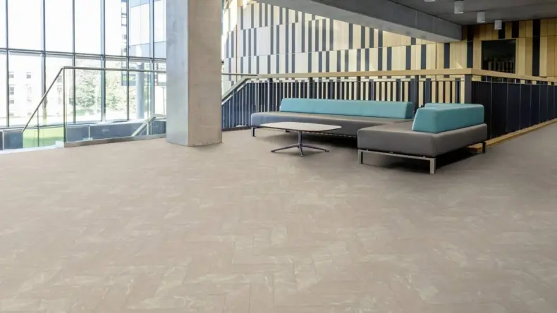 View of Tortora Classic Marble luxury vinyl tile by Amtico