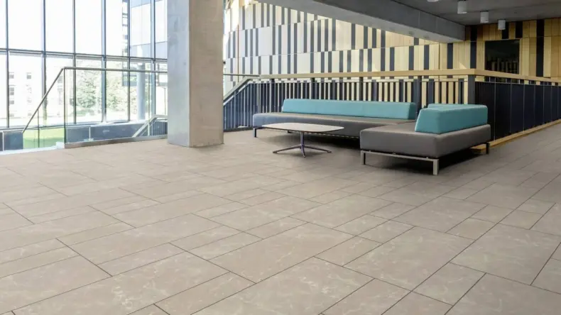 View of Tortora Classic Marble luxury vinyl tile by Amtico