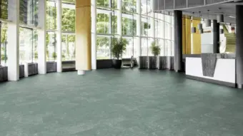 View of Verde Classic Marble luxury vinyl tile by Amtico