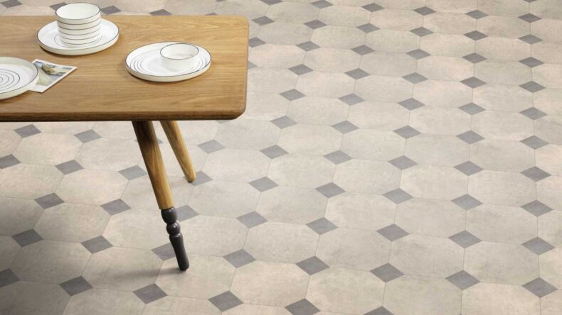 View of Kura Kala luxury vinyl tile by Amtico