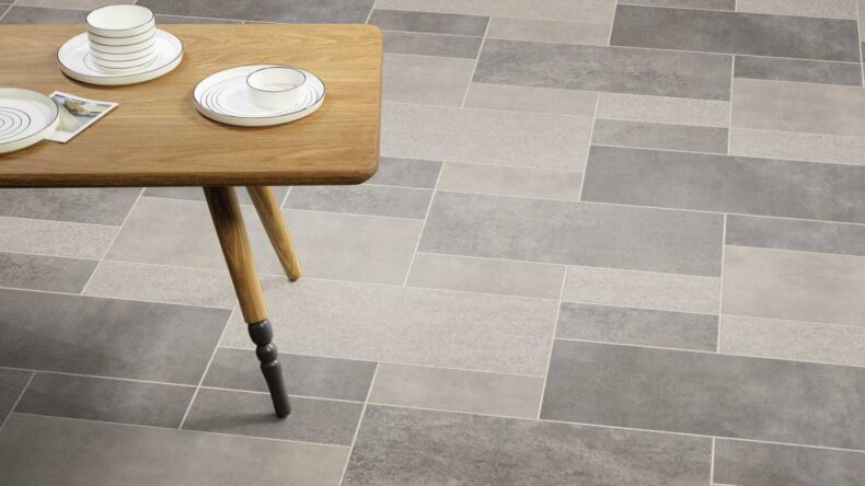 View of Kura Caraway luxury vinyl tile by Amtico