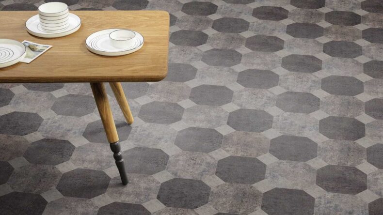 View of Kura Anise luxury vinyl tile by Amtico