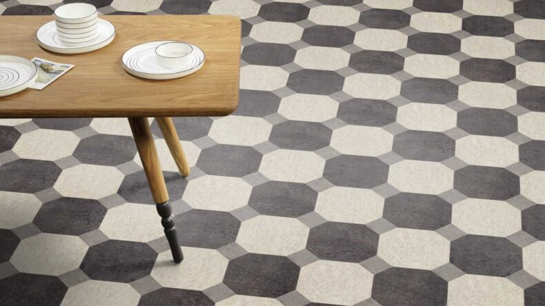 View of Kura Opium luxury vinyl tile by Amtico