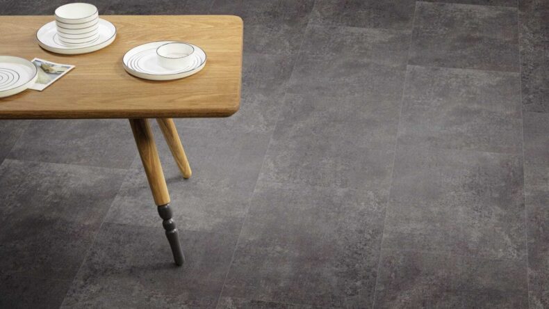 View of Kura Opium luxury vinyl tile by Amtico