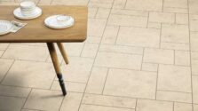 View of Mirabelle Creme luxury vinyl tile by Amtico