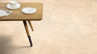 View of Crema Marfil luxury vinyl tile by Amtico