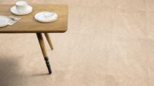 View of Stria Sediment luxury vinyl tile by Amtico
