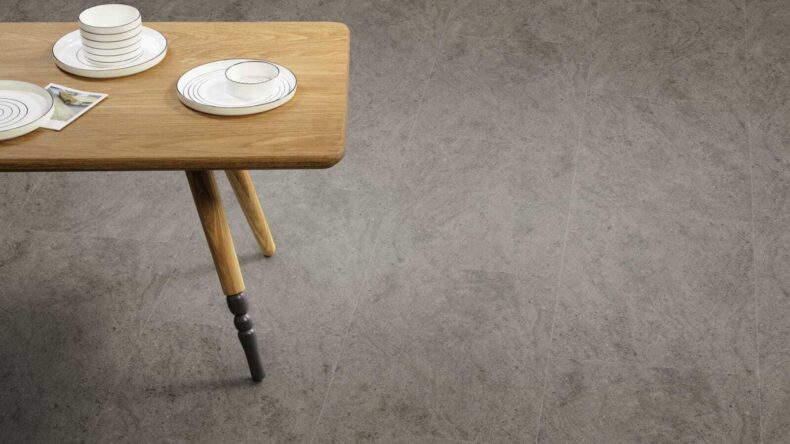 View of Stria Rock luxury vinyl tile by Amtico