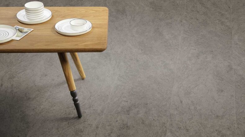 View of Stria Rock luxury vinyl tile by Amtico