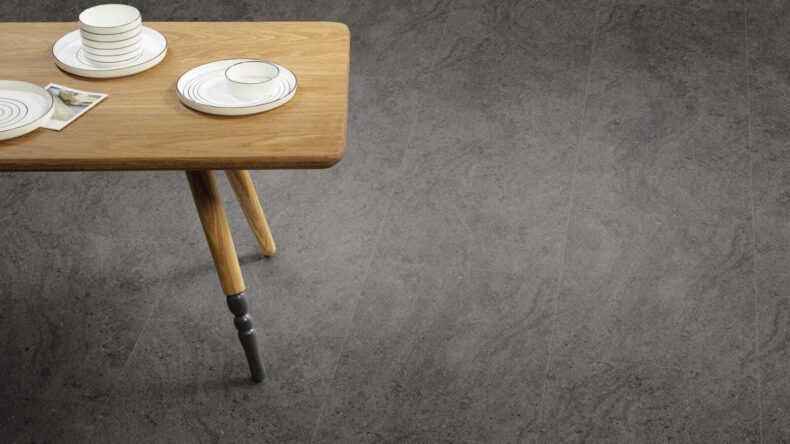 View of Stria Volcanic luxury vinyl tile by Amtico