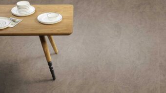 View of Stria Basalt luxury vinyl tile by Amtico