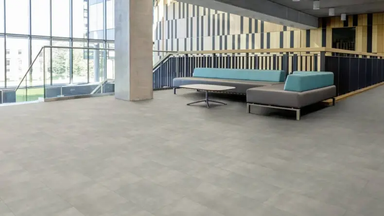 View of Chatham Concrete luxury vinyl tile by Amtico