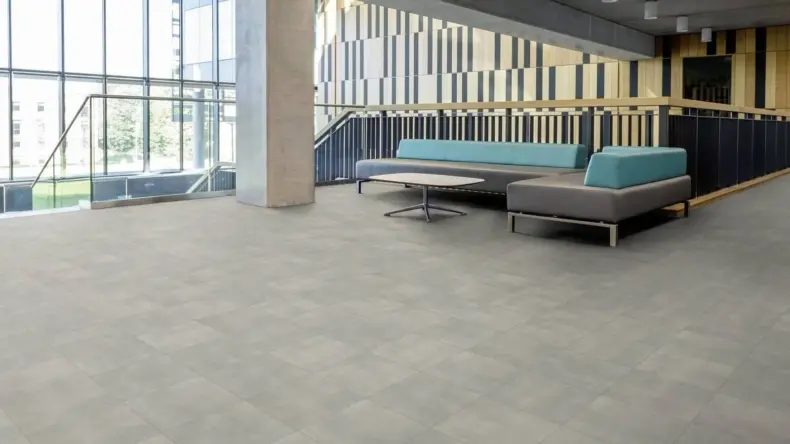 View of Chatham Concrete luxury vinyl tile by Amtico