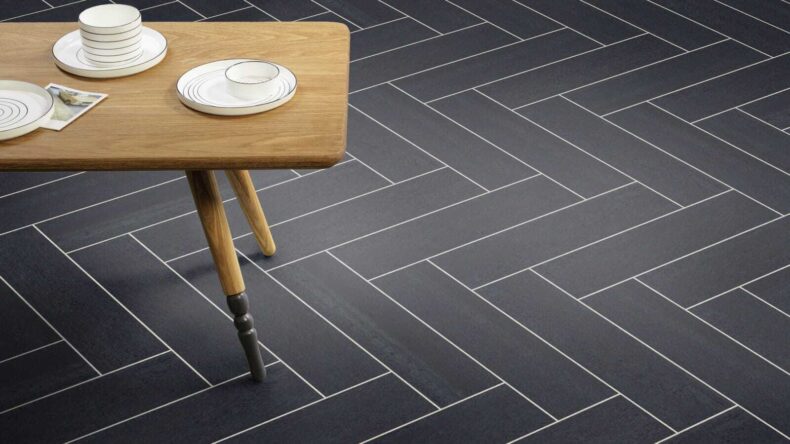 View of Graphite Slate luxury vinyl tile by Amtico