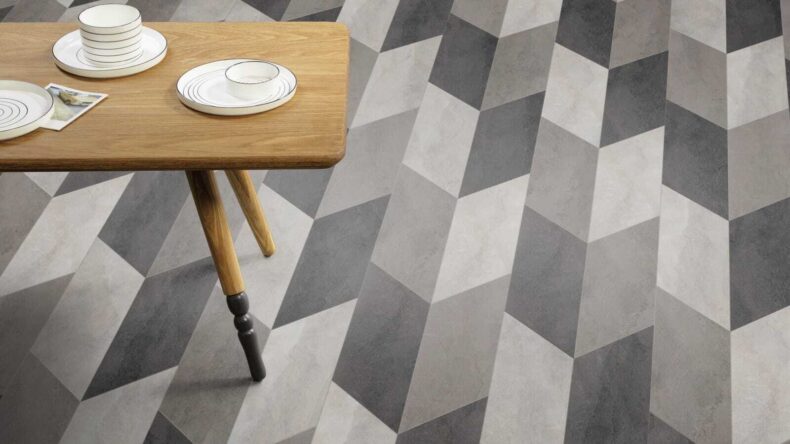 View of Tempus Echo luxury vinyl tile by Amtico