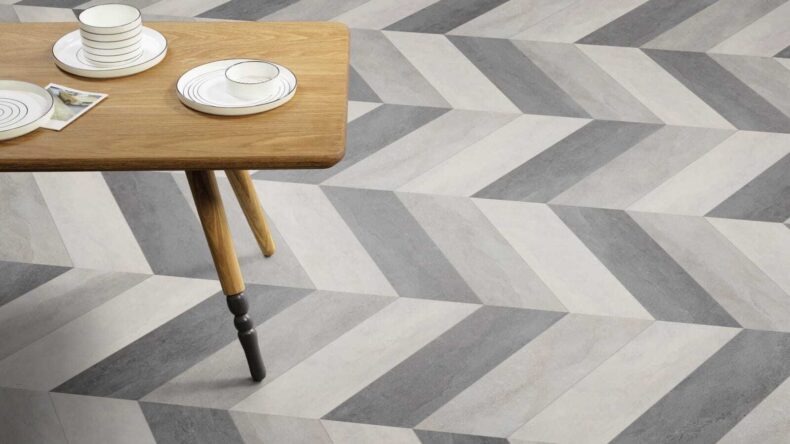 View of Tempus Pause luxury vinyl tile by Amtico