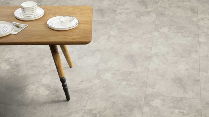 View of Worn Concrete luxury vinyl tile by Amtico