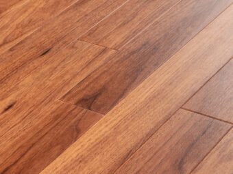 View of Teak Small Parquet luxury vinyl tile by Amtico