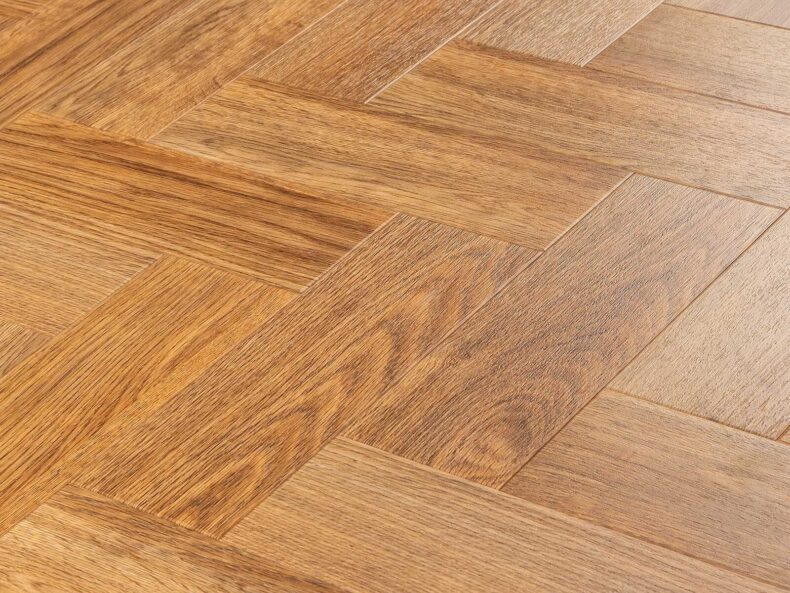 View of American Oak Large Parquet luxury vinyl tile by Amtico