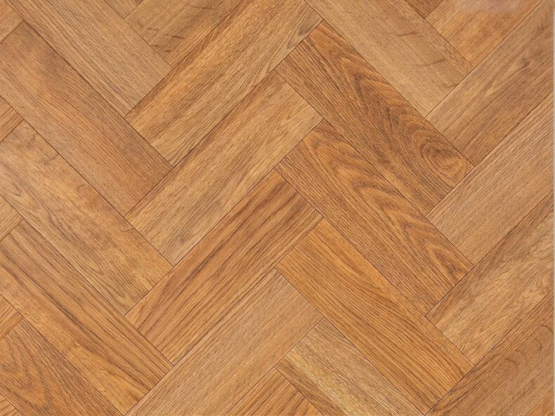 View of American Oak Small Parquet luxury vinyl tile by Amtico