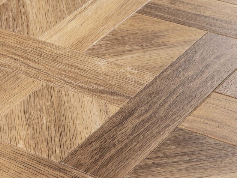 View of Worn Oak Large Parquet luxury vinyl tile by Amtico