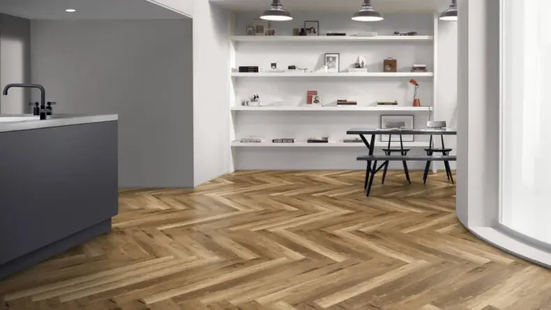 View of Worn Oak Pattern luxury vinyl tile by Amtico