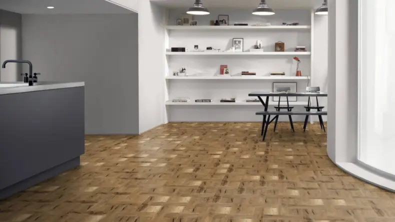 View of Worn Oak Pattern luxury vinyl tile by Amtico