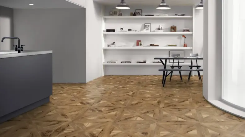 View of Worn Oak Pattern luxury vinyl tile by Amtico
