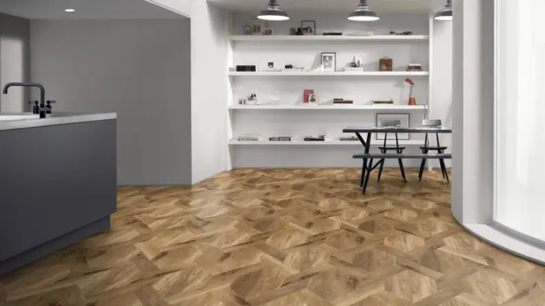 View of Worn Oak Pattern luxury vinyl tile by Amtico