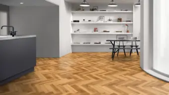 View of Classic Oak Large Parquet luxury vinyl tile by Amtico