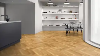 View of Fresh Oak Large Parquet luxury vinyl tile by Amtico