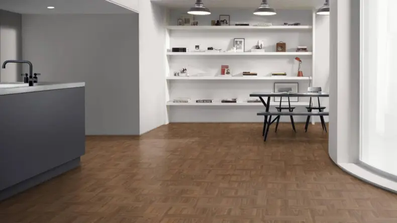 View of Classic Walnut Pattern luxury vinyl tile by Amtico