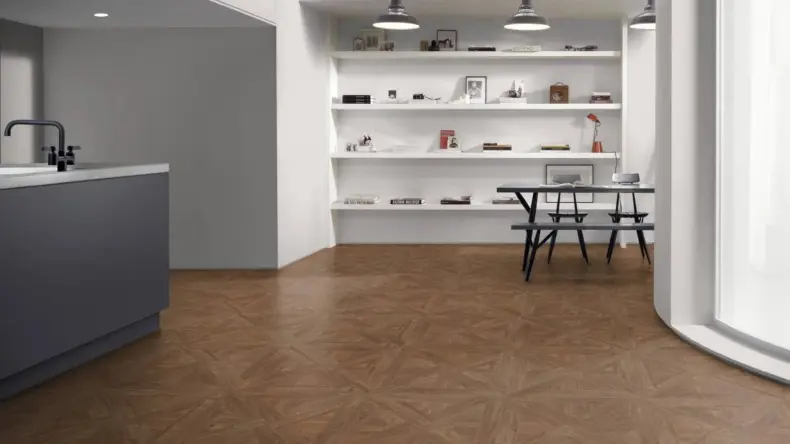View of Classic Walnut Pattern luxury vinyl tile by Amtico