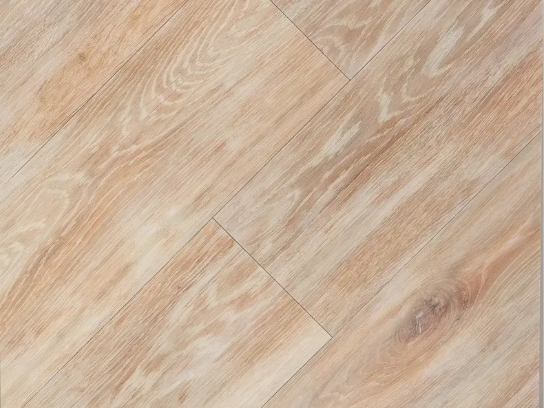 View of Lime Washed Wood Plank luxury vinyl tile by Amtico