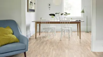 View of Lime Washed Wood Pattern luxury vinyl tile by Amtico