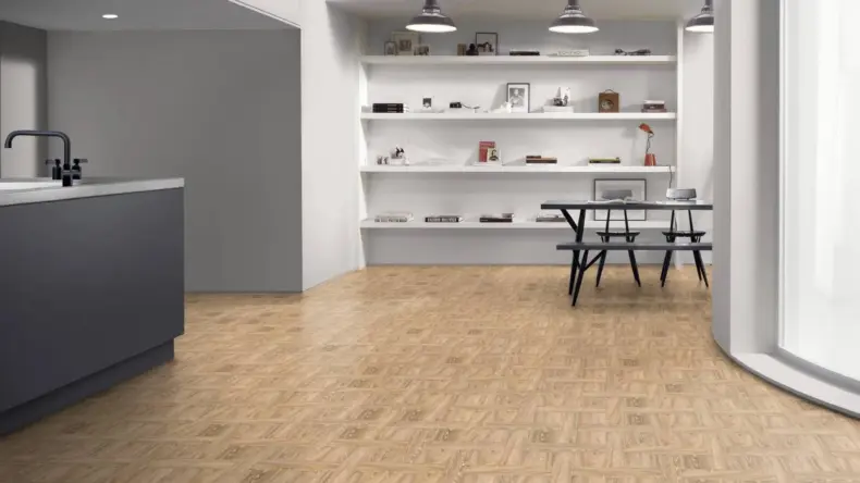 View of Natural Limed Wood Pattern luxury vinyl tile by Amtico
