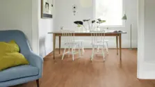 View of Dry Teak Pattern luxury vinyl tile by Amtico