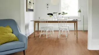 View of Dry Teak Pattern luxury vinyl tile by Amtico