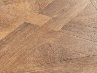 View of Brushed Oak Small Parquet luxury vinyl tile by Amtico