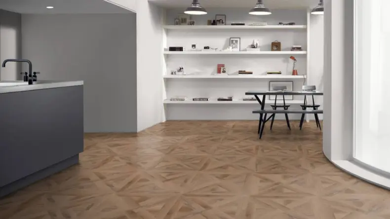 View of Manor Oak Pattern luxury vinyl tile by Amtico