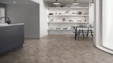 View of Chateau Oak Small Parquet luxury vinyl tile by Amtico