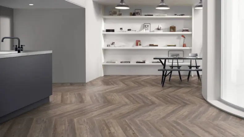 View of Harbour Pine Pattern luxury vinyl tile by Amtico